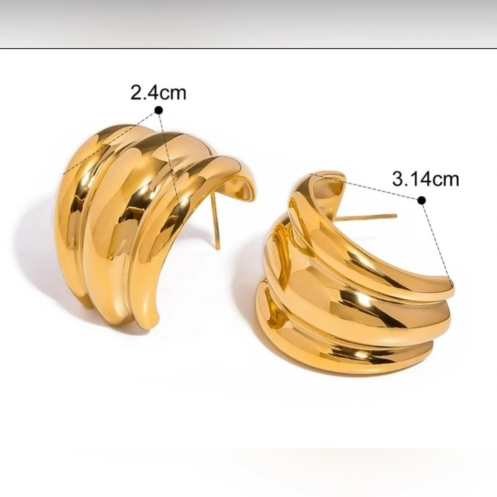 Maximalist Classic Style Geometric Design Earrings - Picture 5 of 5